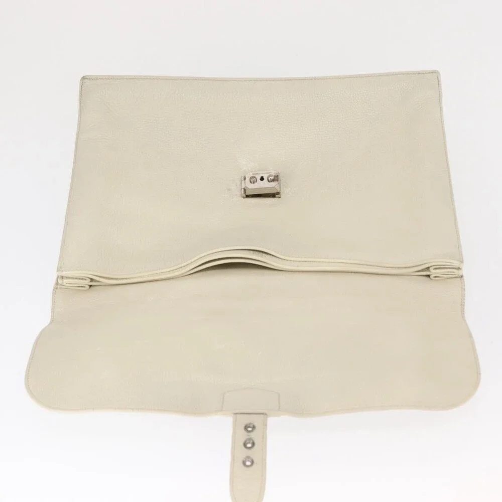 Hermes Leather Sac Adepeche 41 Handbag White